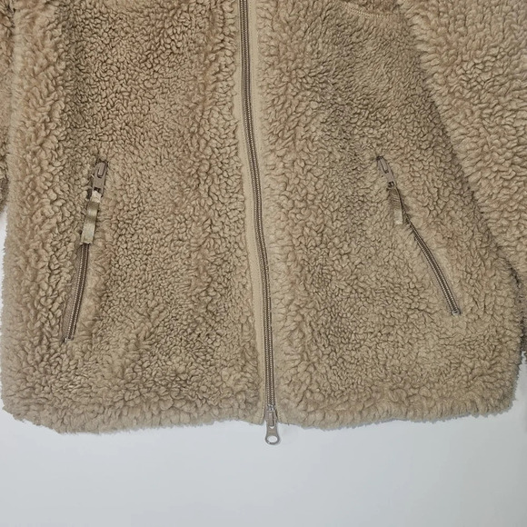 Aritzia Tna Sherpa Fleece Hooded Jacket Tan Size XXS - Picture 10 of 16